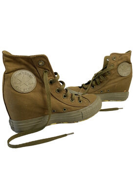 Converse Sneakers Womens 7 Chuck Taylor CT Army Green Lift Platform Hi Casual